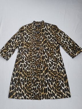 NEW KASPER Wmens Leopard Animal Print Coat SIZE 12.